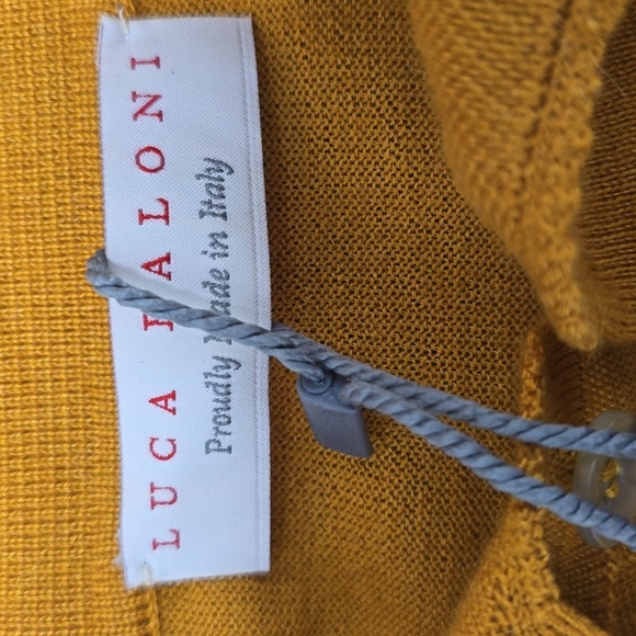 Vibrant Yellow Slim Fit Polo Knitted Shirt, Silk/Cashmere Colour: Mustard,$395 - Picture 6 of 9